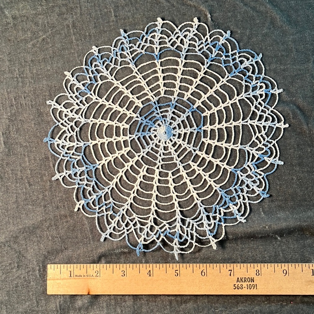 Blue vintage doily